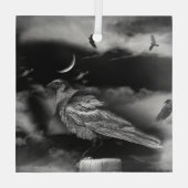 ラヴェンスと三日月の神秘的な魔法 ガラスオーナメント (裏面)