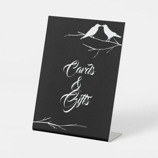 ラヴェンスゴシック様式の結婚式用カードとギフト 台座サイン (正面)