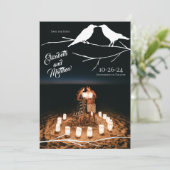 ラヴェンスゴシック結婚式の日付を保存 招待状 (スタンド正面)