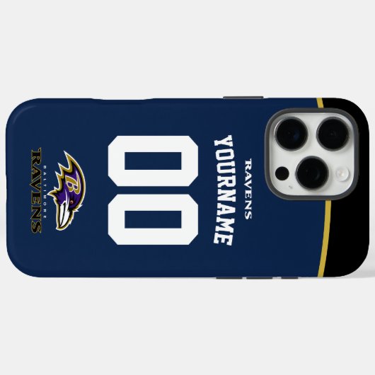 ラヴェンスジャージーパーソナライズされたアメリカンフットボール Case-Mate iPhoneケース (裏面 (横))