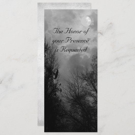 ラヴェンス幽霊のよく出るズカスタムウェディング招待状付き道路 招待状 (正面/裏面)