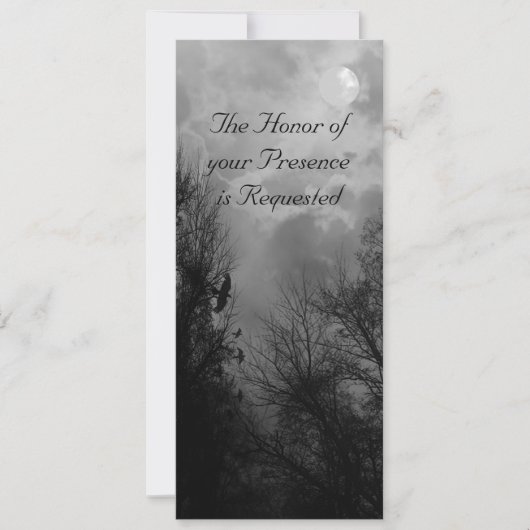 ラヴェンス幽霊のよく出るズカスタムウェディング招待状付き道路 招待状 (正面)