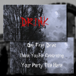 ラヴェンス幽霊のよく出るズブルーミストドリンク付きムーンチケット 名刺