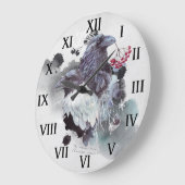 ラヴェンス抽象芸術水彩背景ラウンド | ラージ壁時計 (傾斜)