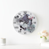 ラヴェンス抽象芸術水彩背景ラウンド | ラージ壁時計 (ホーム)