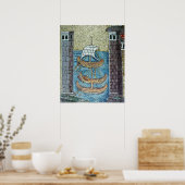 ラヴェンナ港に入港する船3隻 ポスター (キッチン)