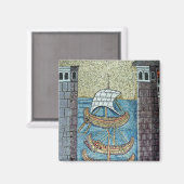 ラヴェンナ港に入港する船3隻 マグネット (正面/裏面)