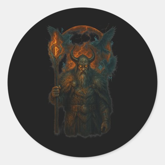 ラヴェンバイキングハロウィーンデザインノーセソルジャームーン ラウンドシール (正面)