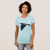 ラヴェン飛んでいるクロウコーヴィッド恋人デザイン Tシャツ (正面フル)