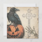 ラヴェン | ジャック・オ・ランタン | スケルトンの手 | ハロウィン 招待状 (裏面)