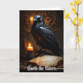 ラヴェン＆古代の羊皮紙 ゴシックユーモア 誕生日 カード (黄色い花)