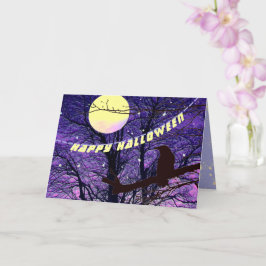 ラヴェン、月、太陽、星 ハッピーハロウィンカード カード