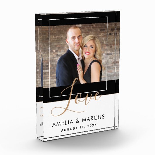 ラヴエレガントィスクリプト新郎結婚の形見 フォトブロック (左)