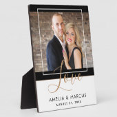 ラヴエレガントィスクリプト新郎結婚の形見 フォトプラーク (側面)