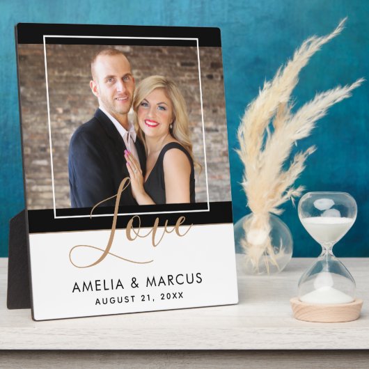 ラヴエレガントィスクリプト新郎結婚の形見 フォトプラーク (側面)