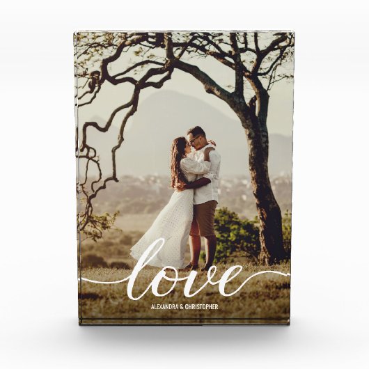 ラヴエレガントスクリプ結婚トの写真新婚フレーム フォトブロック (正面)