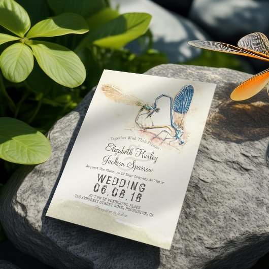 ラヴエレガントハートトンフライ交配ウェディングシャワー 招待状