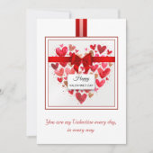 ラヴエレガントハートボウレッドバレンタインデー シーズンカード (正面)