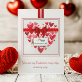 ラヴエレガントハートボウレッドバレンタインデー シーズンカード