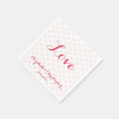 ラヴエレガントピンクハート結婚ズ記念日パーティー スタンダードカクテルナプキン (角)