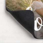 ラヴエレガントホワイト厚いタイポグラフィ結婚の写真 マウスパッド (コーナー)