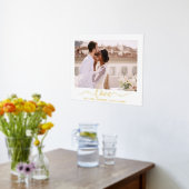 ラヴエレガントライク書結婚の写真金ゴールド 箔ポスター (レイダウン (キッチン))