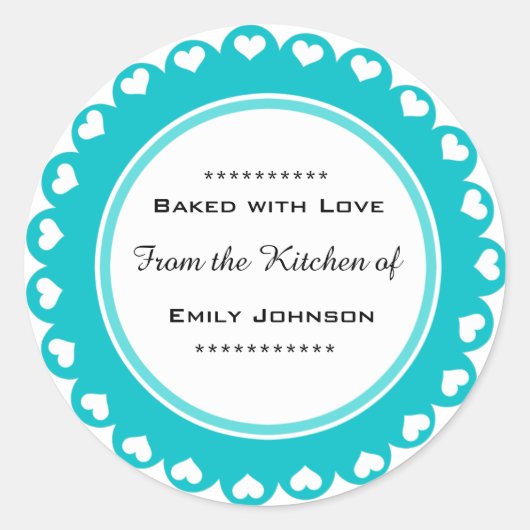 ラヴカスタムィステッカー付き焼いたラベルラベル ラウンドシール (正面)