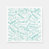 ラヴカスタムィーと文字マルチランゲージ スタンダードカクテルナプキン (正面)