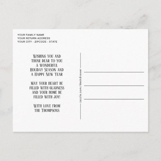 ラヴカスタム季節のごあいさつホリデイ ポストカード (裏面)