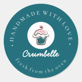 ラヴカップケカスタムーキストライプのベーカリー ラウンドシール