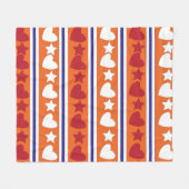 ラヴカラフルハートスターストライプパターン フリースブランケット (正面(横))