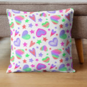 ラヴカラフルハートロマンガーリートパタモダンーン クッション
