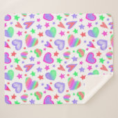 ラヴカラフルハートロマンガーリートパタモダンーン シェルパブランケット (正面(横))