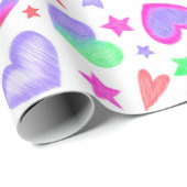 ラヴカラフルハートロマンガーリートパタモダンーン ラッピングペーパー (ロールコーナー)