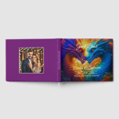 ラヴカラフルパープルの結婚ゲストブックにドラゴンズ ゲストブック (全面)