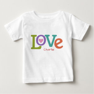 ラヴカラフル名前をカスタムするシャツ&ジャケット ベビーTシャツ