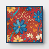 ラヴカラフル感動的フローラかわいらしカスタム フォトプラーク (正面)