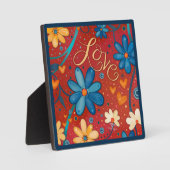 ラヴカラフル感動的フローラかわいらしカスタム フォトプラーク (正面)