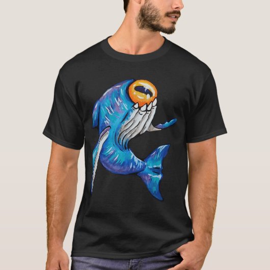 ラヴクラフト風サメのモンスター Tシャツ (正面)