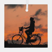 ラヴサイクリングサイクルバイク乗り ガラスオーナメント (裏面)