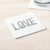 ラヴシンプルィカッコいいネブラスカの都市モダンデザイン スクエアペーパーコースター (アングル)