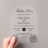 ラヴシンプルィズの白黒素朴の秋結婚 アクリル招待状 (インサイチュ (ポータブル))