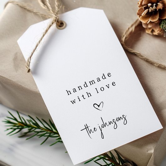 ラヴシンプルィーで手作りハート |白黒 ギフトタグ