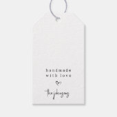 ラヴシンプルィーで手作りハート |白黒 ギフトタグ (正面)