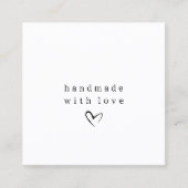 ラヴシンプルィーで手作りハート |白黒 スクエア名刺 (正面)