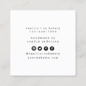 ラヴシンプルィーで手作りハート |白黒 スクエア名刺 (裏面)