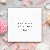 ラヴシンプルィーで手作りハート |白黒 スクエア名刺