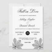 ラヴシンプルィー秋の秋白黒結婚 招待状 (正面)