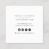 ラヴシンプルスモダン・スクリプト・ロゴ付き手作り スクエア名刺 (裏面)