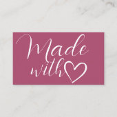 ラヴシンプルハートで作ったミニマルなメイブピンク 名刺 (正面)